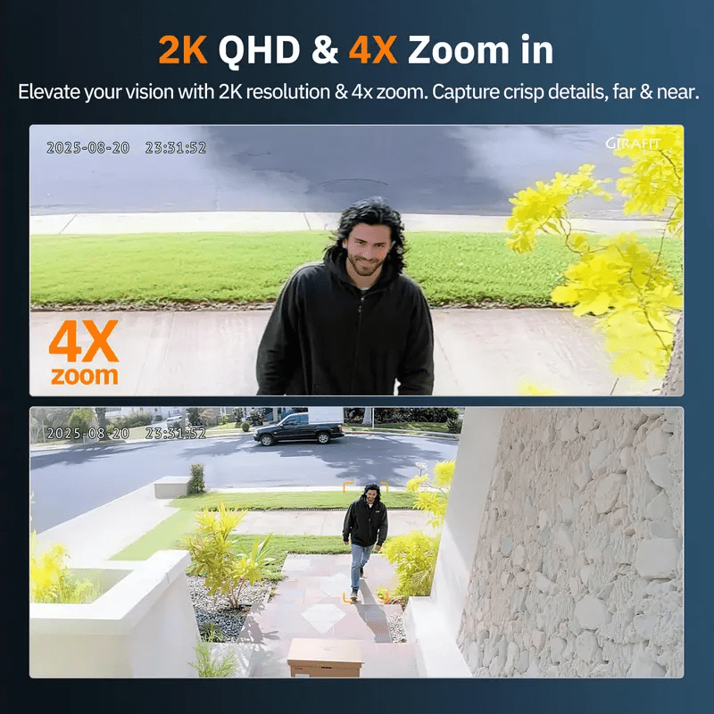2K Second Floor Window Camera, AI Color Night Vision, Wi - Fi Indoor Security Cameras, Person & Motion Detection - stavogue