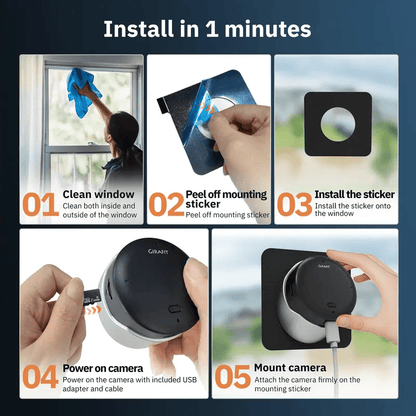 2K Second Floor Window Camera, AI Color Night Vision, Wi - Fi Indoor Security Cameras, Person & Motion Detection - stavogue