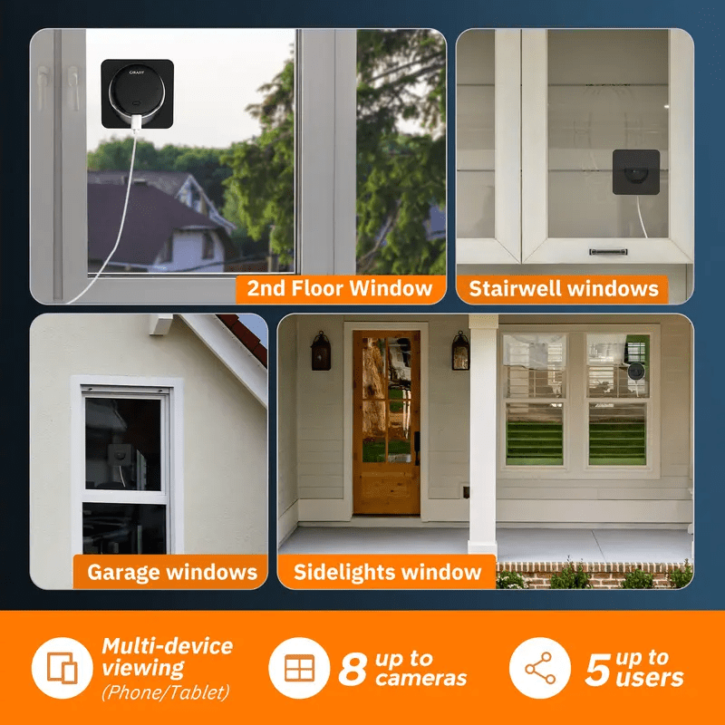 2K Second Floor Window Camera, AI Color Night Vision, Wi - Fi Indoor Security Cameras, Person & Motion Detection - stavogue