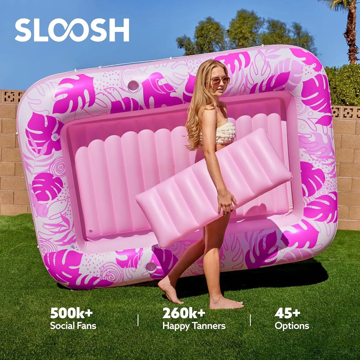 🔥Limited Time 50% Off🌊Inflatable Tanning Pool Lounge with Pillow & Cup Holder