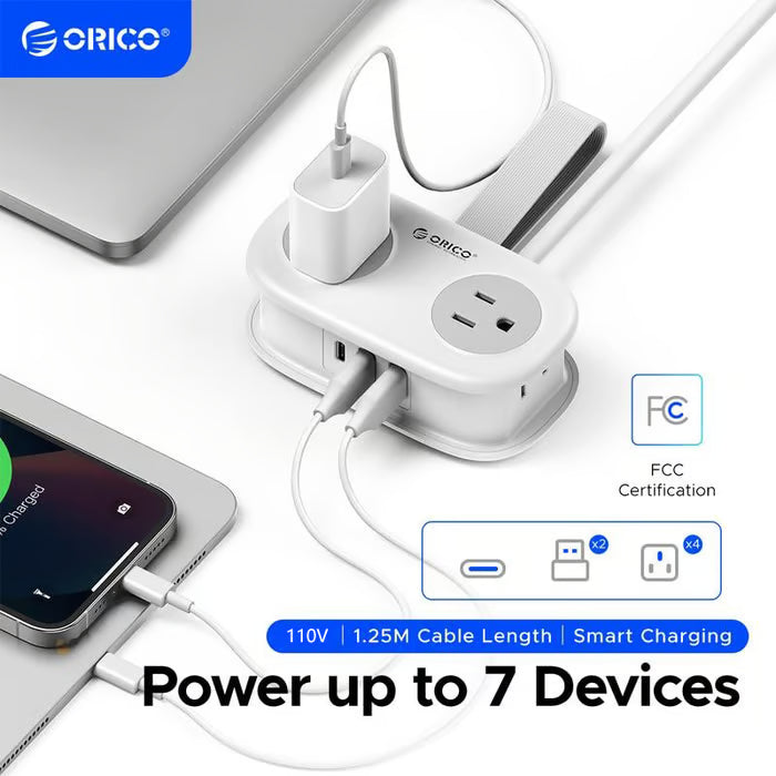 Travel Power Strip, 4 Outlets 2 USB Ports (1 USB C) with 4FT Wrapped Short Extension Cord Small Power Strip