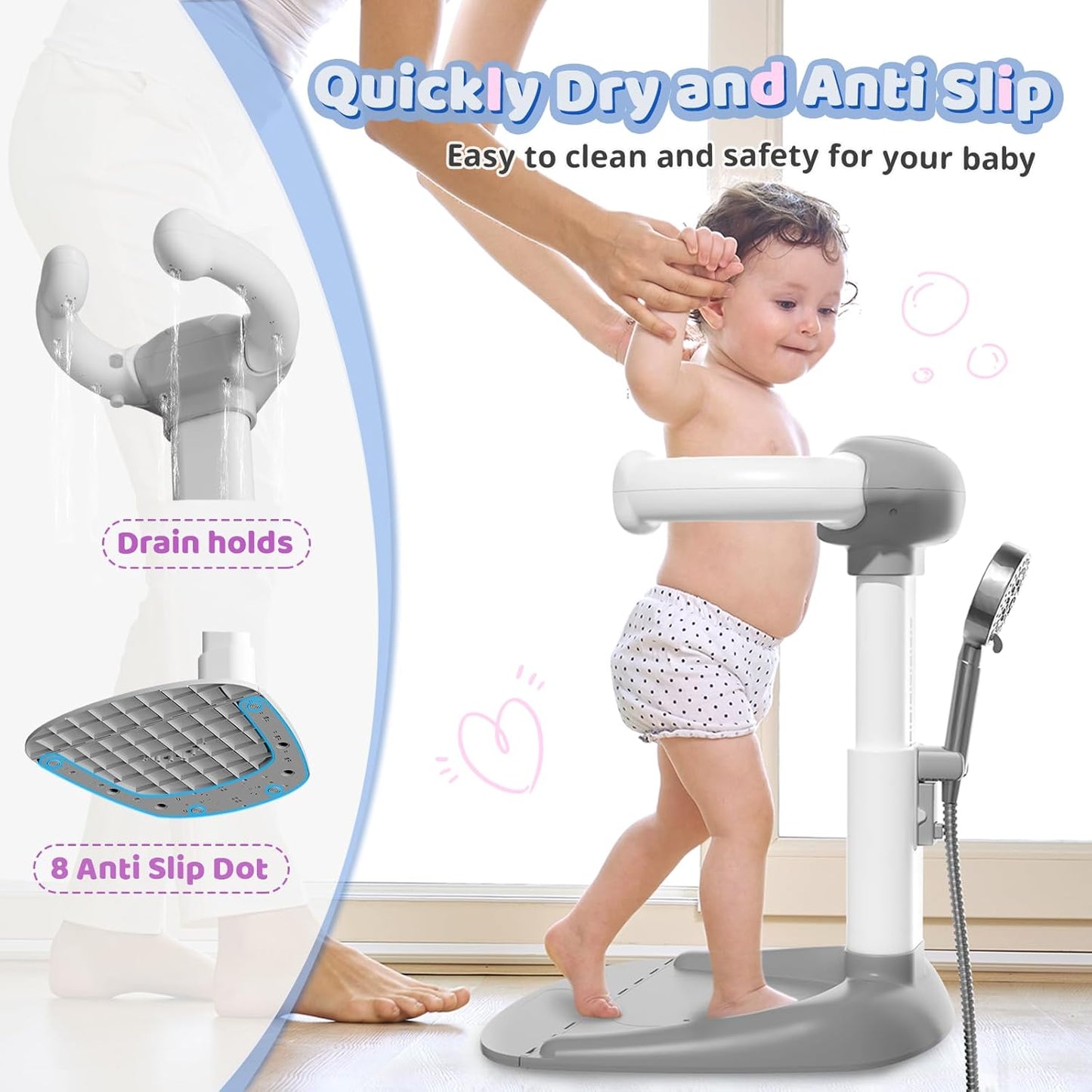 🎁Children's Day Pre-sale-50% OFF🔥Baby Bathtub with Shower Stand Support