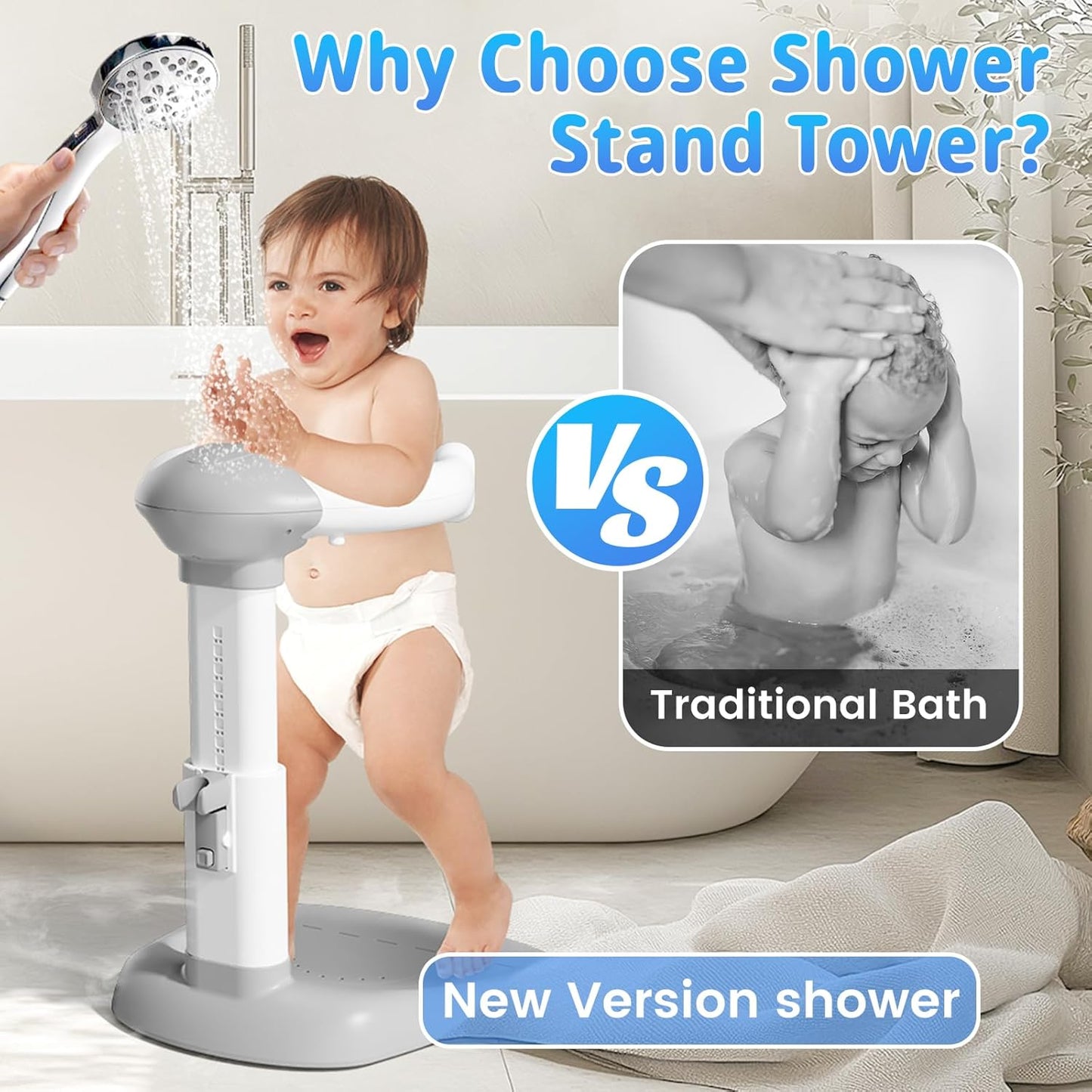 🎁Children's Day Pre-sale-50% OFF🔥Baby Bathtub with Shower Stand Support