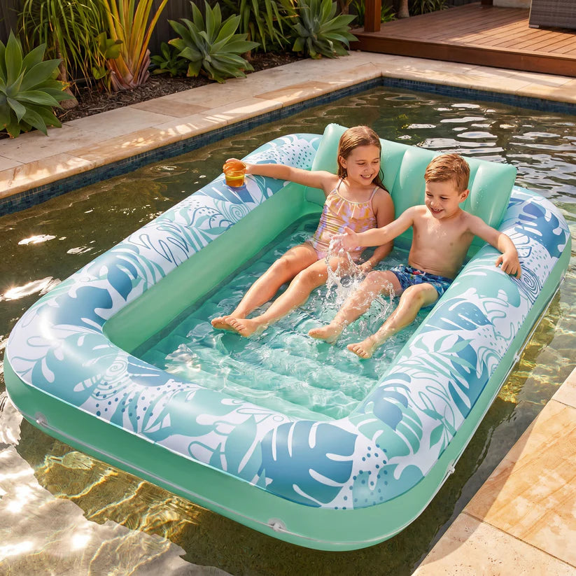 🔥Limited Time 50% Off🌊Inflatable Tanning Pool Lounge with Pillow & Cup Holder