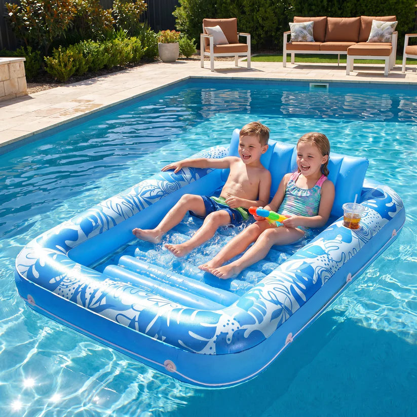 🔥Limited Time 50% Off🌊Inflatable Tanning Pool Lounge with Pillow & Cup Holder