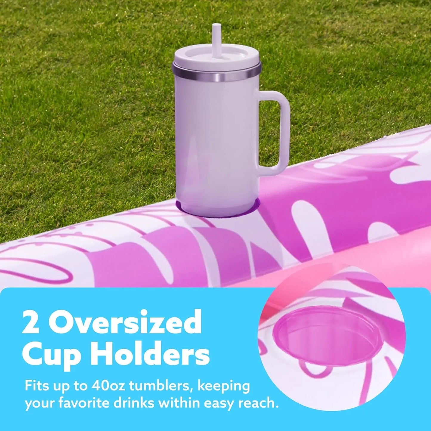 🔥Limited Time 50% Off🌊Inflatable Tanning Pool Lounge with Pillow & Cup Holder