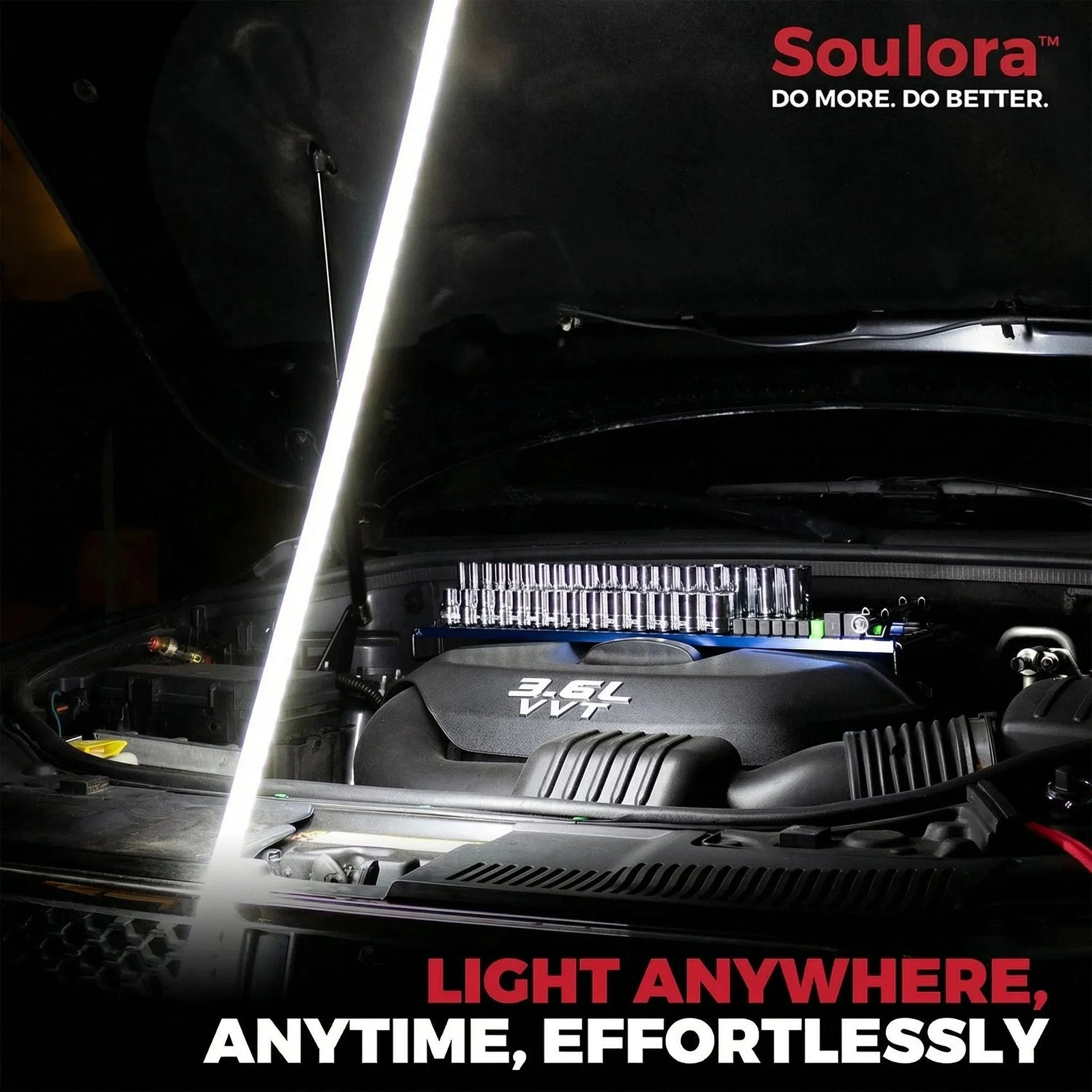 🔥Bendable Flexible LED Work Light💡: Your Professional Light for Narrow Spaces 🛠️(4000K Color Temperature | 44" Shape - Holding | Hands - Free) - stavogue