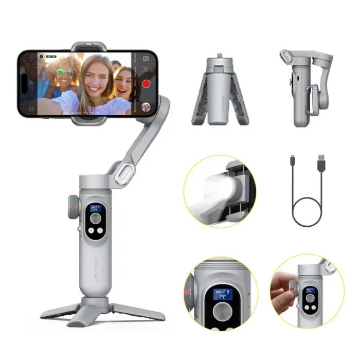 🔥Big Promotion 49% OFF💥Gimbal Stabilizer for Smartphone, 3 - Axis iPhone Gimbal, Portable Gimbal w/OLED Display（Three - year warranty） - stavogue