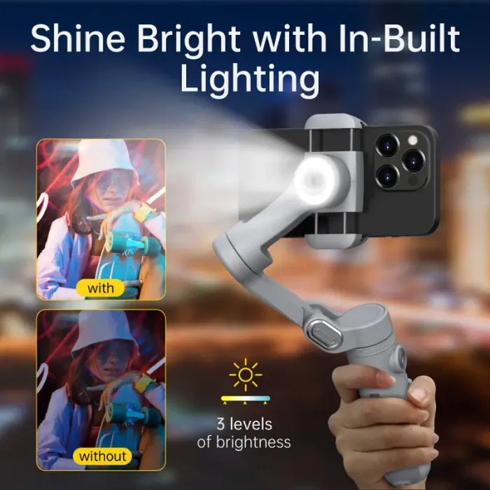 🔥Big Promotion 49% OFF💥Gimbal Stabilizer for Smartphone, 3 - Axis iPhone Gimbal, Portable Gimbal w/OLED Display（Three - year warranty） - stavogue