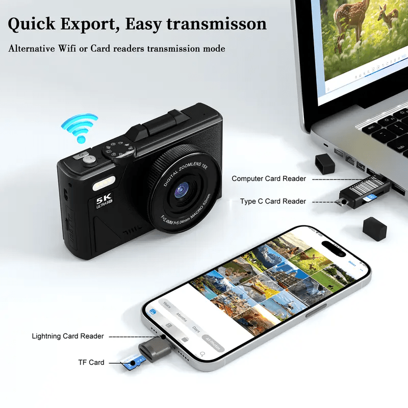 💥Black Friday Sale 50% OFF📸2025 Digital 5k camera ,Portable Retro Camera,180° digital camera with flip screen,18X Digital Zoom vlogging camera - stavogue
