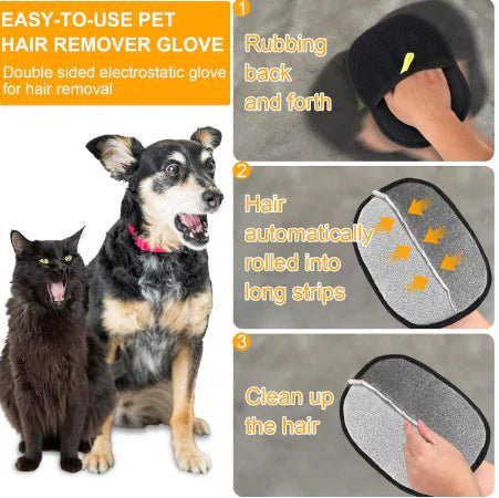 🔥BUY 1 GET 1 FREE🔥🐾🧤 Pet Hair Remover Electrostatic Gloves – Double - Sided Efficient, Soft Silicone & Washable Reusable - stavogue