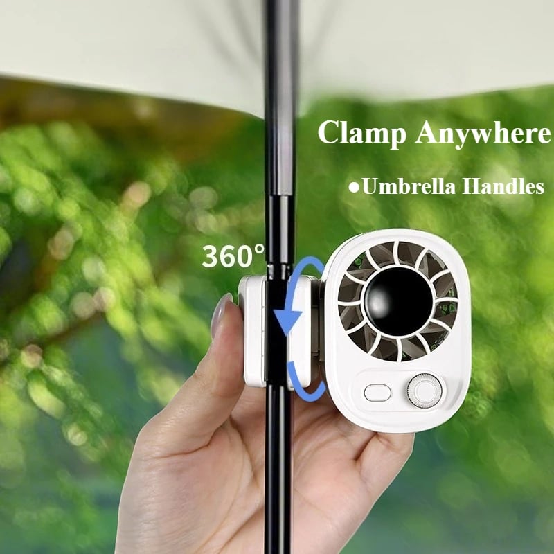 ❄️Car Clip Fan with LED Display[360° Rotatable 100 Speed Wind 1800mAh Low Noise Mini Fan Clamp Anywhere] - stavogue