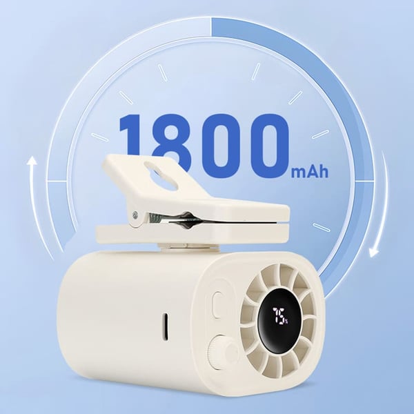 ❄️Car Clip Fan with LED Display[360° Rotatable 100 Speed Wind 1800mAh Low Noise Mini Fan Clamp Anywhere] - stavogue