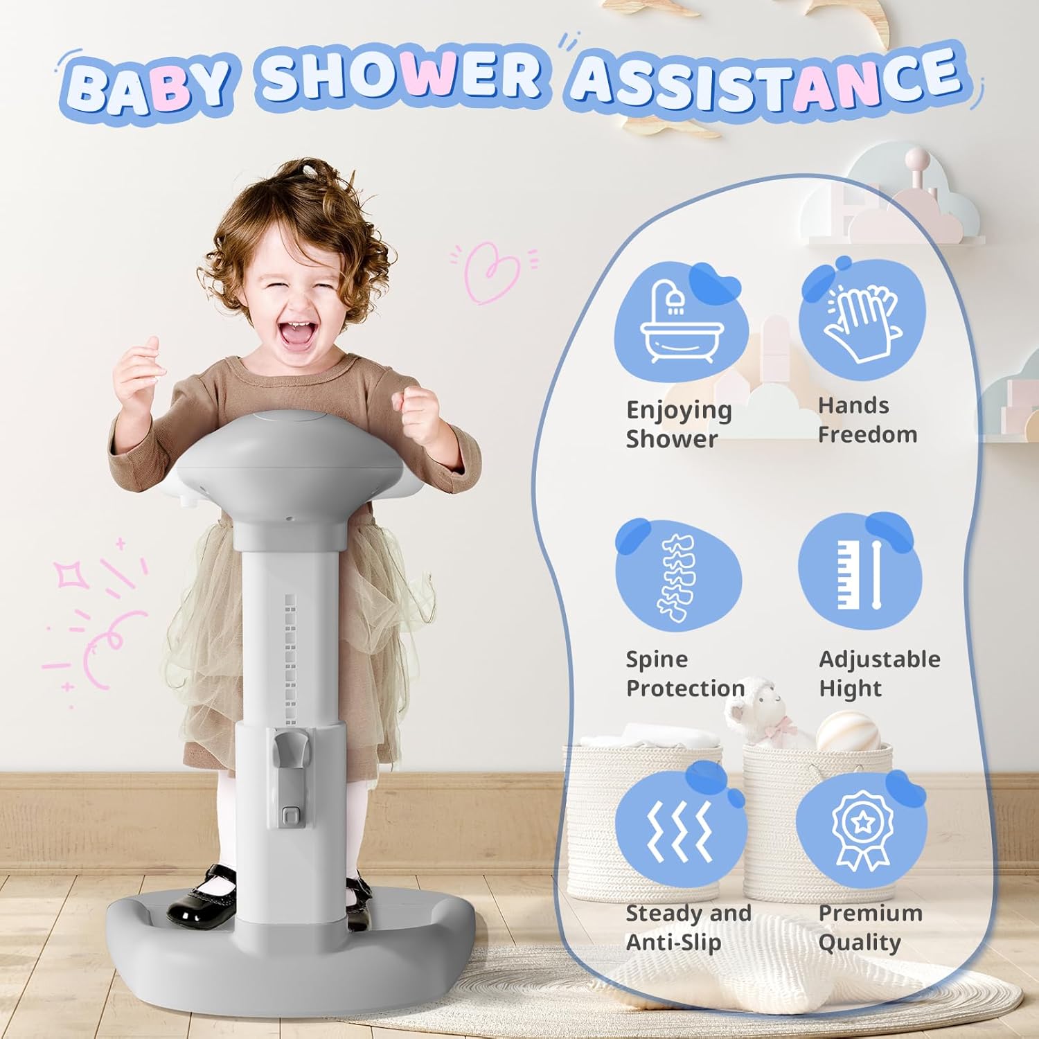 🎁Children's Day Pre - sale - 50% OFF🔥Baby Bathtub with Shower Stand Support - stavogue