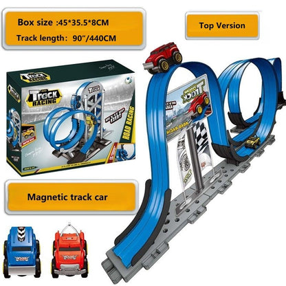 🎁Children's Day Pre - sale - 50% OFF🔥FlexTrack 5000 Blue Track for Toy Cars Flexible Race Track for Kids - 15FT - stavogue