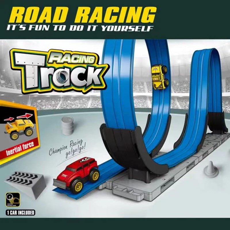 🎁Children's Day Pre - sale - 50% OFF🔥FlexTrack 5000 Blue Track for Toy Cars Flexible Race Track for Kids - 15FT - stavogue