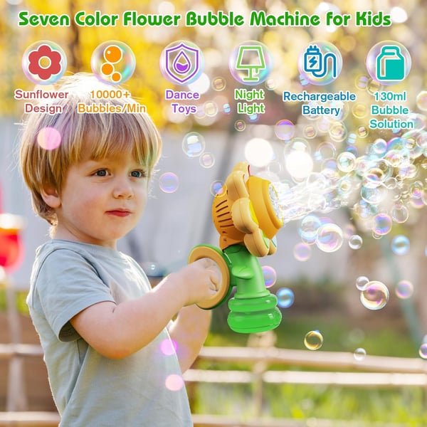 🎁Children's Day Pre - sale - 50% OFF🔥Seven Color Flower Bubble Machine for Kids - stavogue