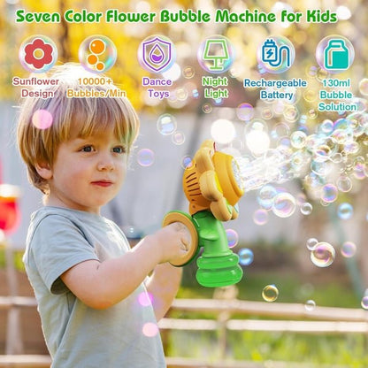 🎁Children's Day Pre - sale - 50% OFF🔥Seven Color Flower Bubble Machine for Kids - stavogue