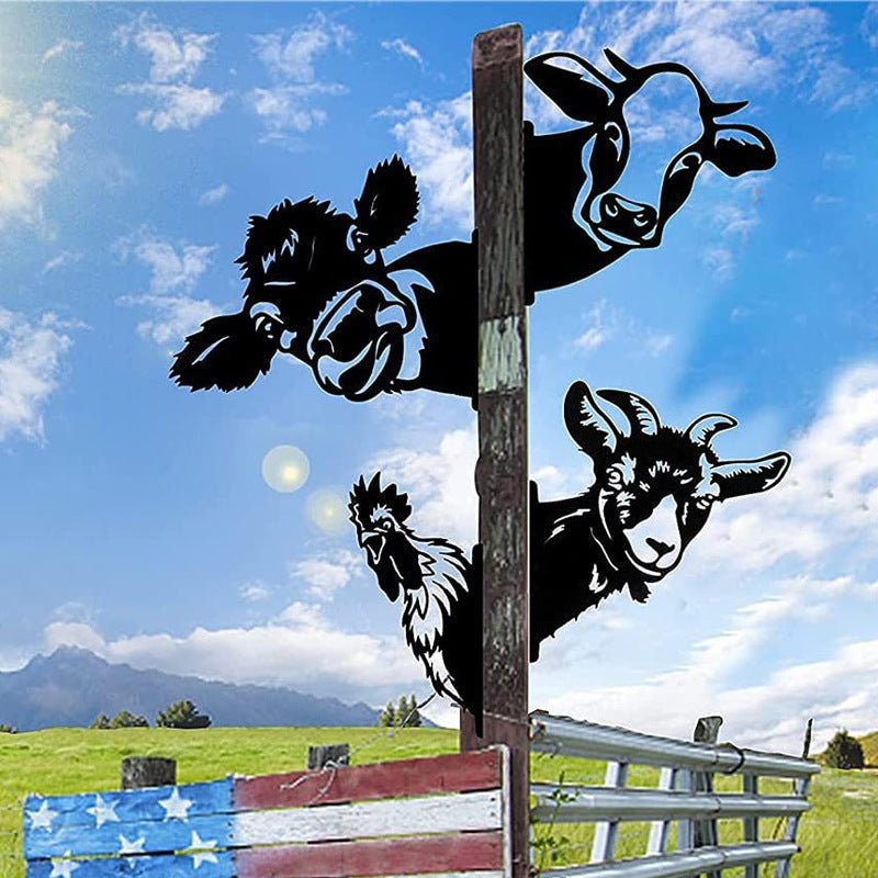 🔥Clearance Sale🔥Funny Farm Peeping Animal Metal Art(Buy 4 Free Shipping) - stavogue