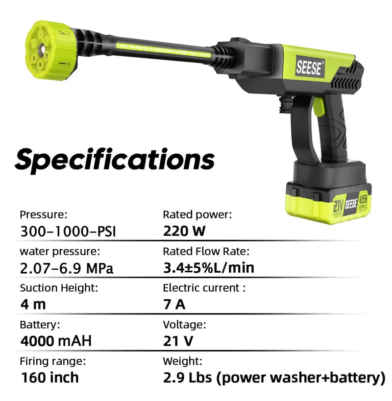 Cordless Pressure Washer and Single Port Charger Base, Bottle Portable Washer for Car - stavogue