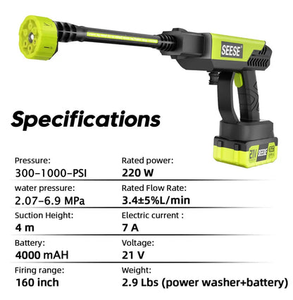 Cordless Pressure Washer and Single Port Charger Base, Bottle Portable Washer for Car - stavogue