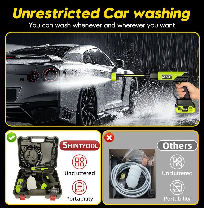 Cordless Pressure Washer and Single Port Charger Base, Bottle Portable Washer for Car - stavogue