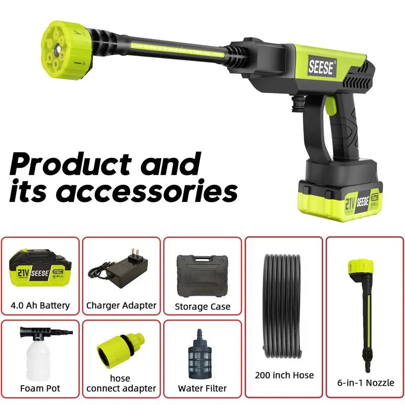 Cordless Pressure Washer and Single Port Charger Base, Bottle Portable Washer for Car - stavogue
