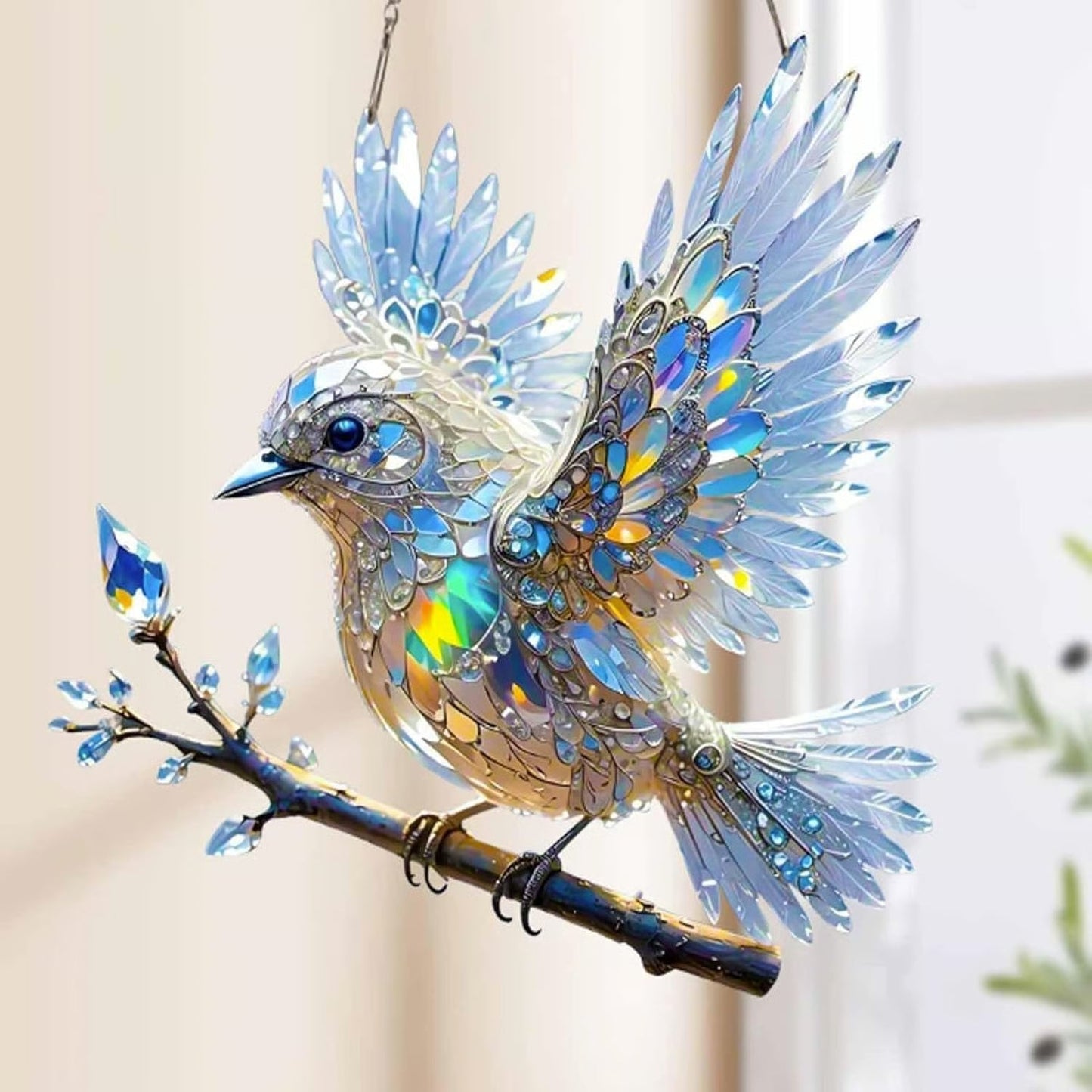 ✨Crystal Sky Spirit Bluebird Stained Art Ornament🐦 - stavogue