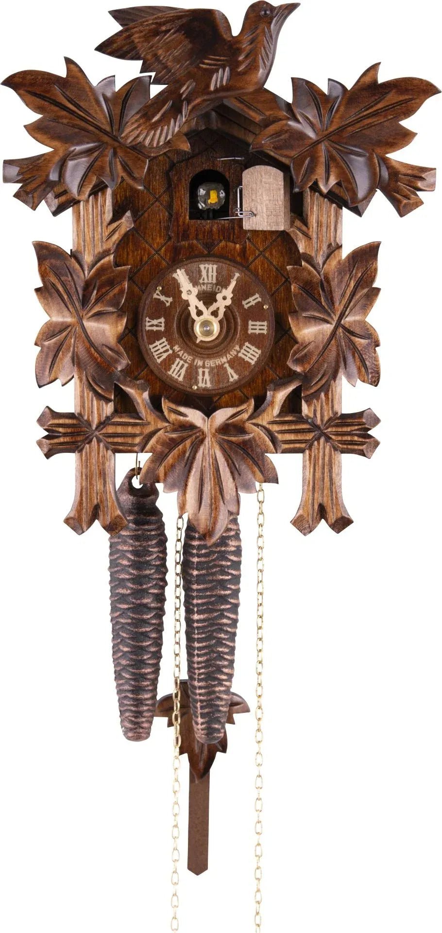 Cuckoo Clock Augsburg - 1 Day Carved 23cm - Anton Schneider - stavogue