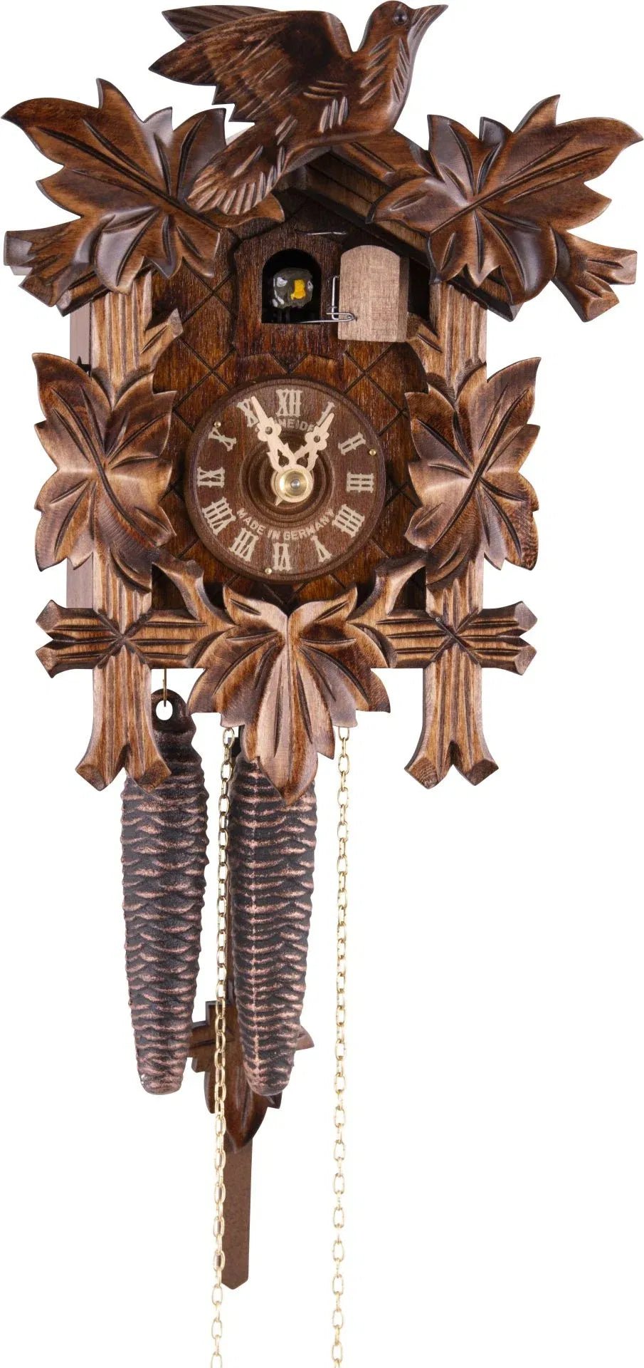 Cuckoo Clock Augsburg - 1 Day Carved 23cm - Anton Schneider - stavogue