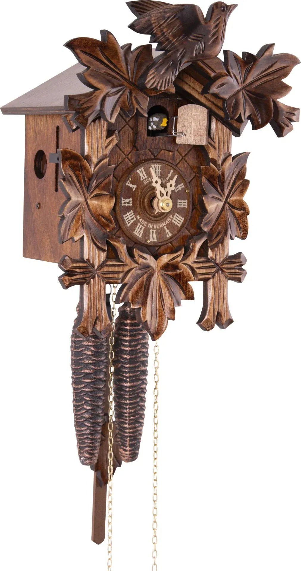 Cuckoo Clock Augsburg - 1 Day Carved 23cm - Anton Schneider - stavogue