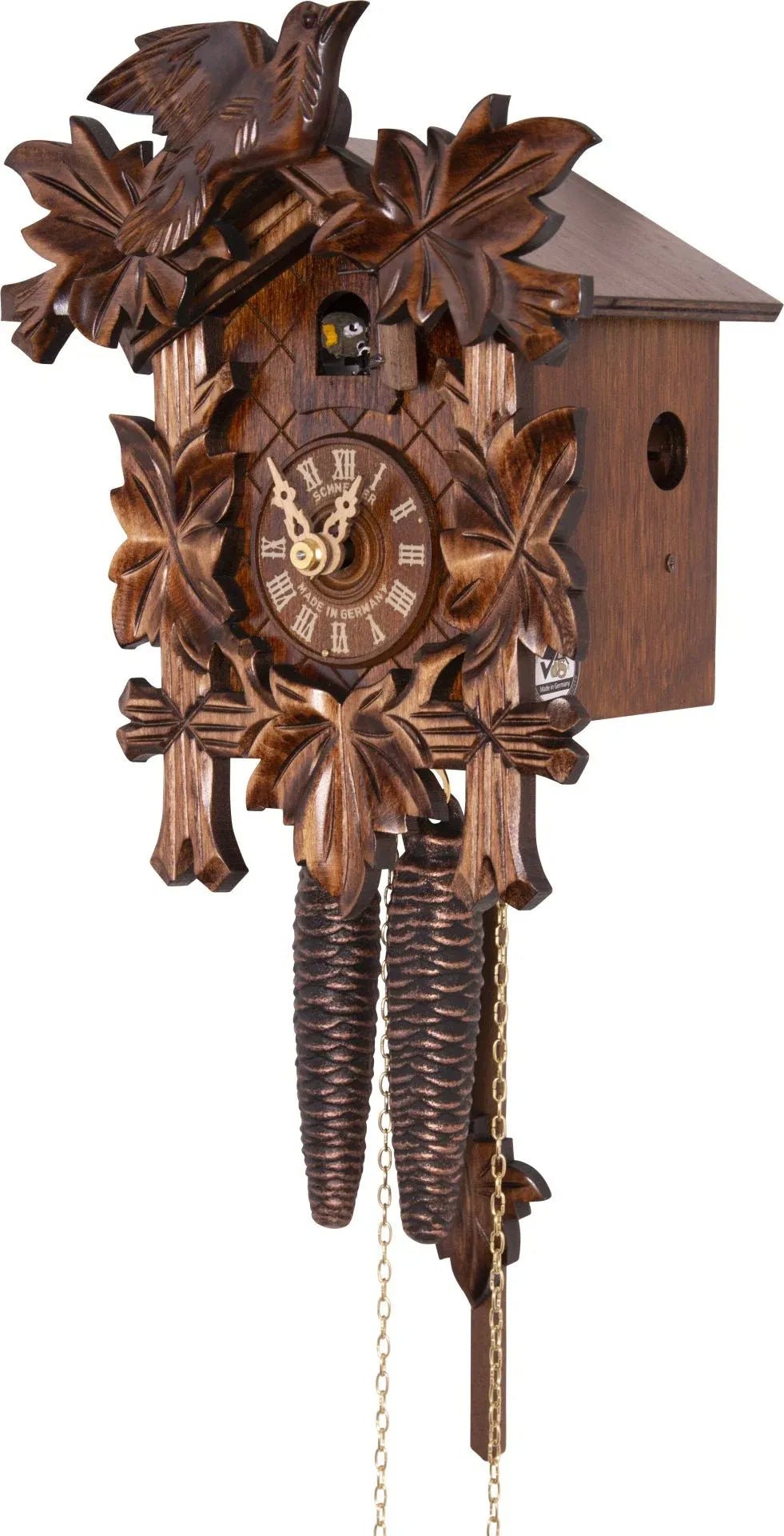 Cuckoo Clock Augsburg - 1 Day Carved 23cm - Anton Schneider - stavogue