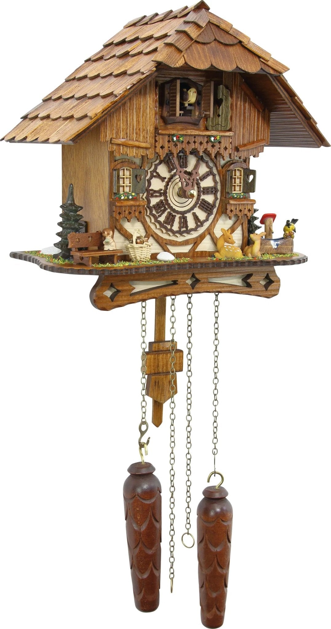 Cuckoo Clock Blackforest Hillside Hut - Quartz Chalet 26cm - Cuckoo - Palace - stavogue