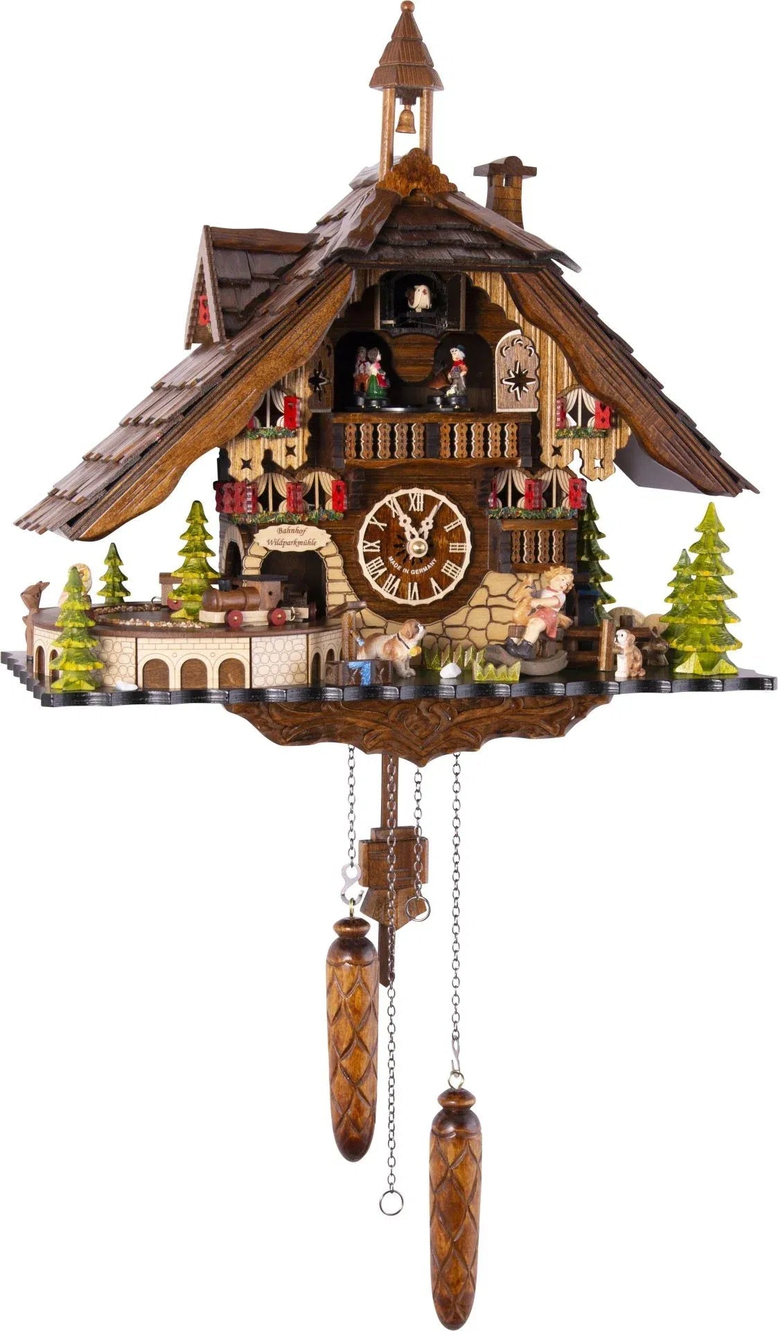 Cuckoo Clock Wildparkmühle Railway Station - Quartz Chalet 33cm - Cuckoo - Palace - stavogue