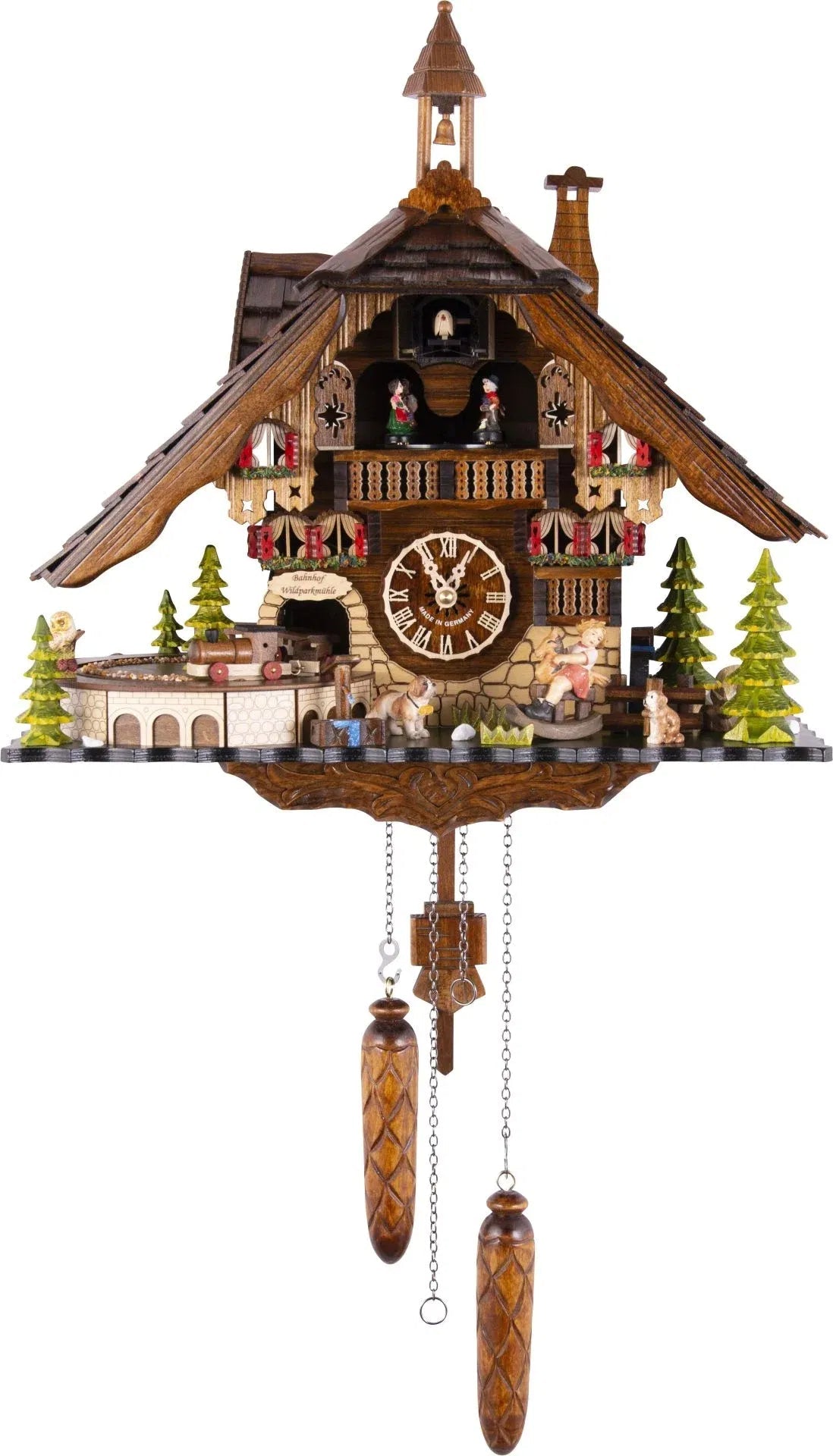Cuckoo Clock Wildparkmühle Railway Station - Quartz Chalet 33cm - Cuckoo - Palace - stavogue