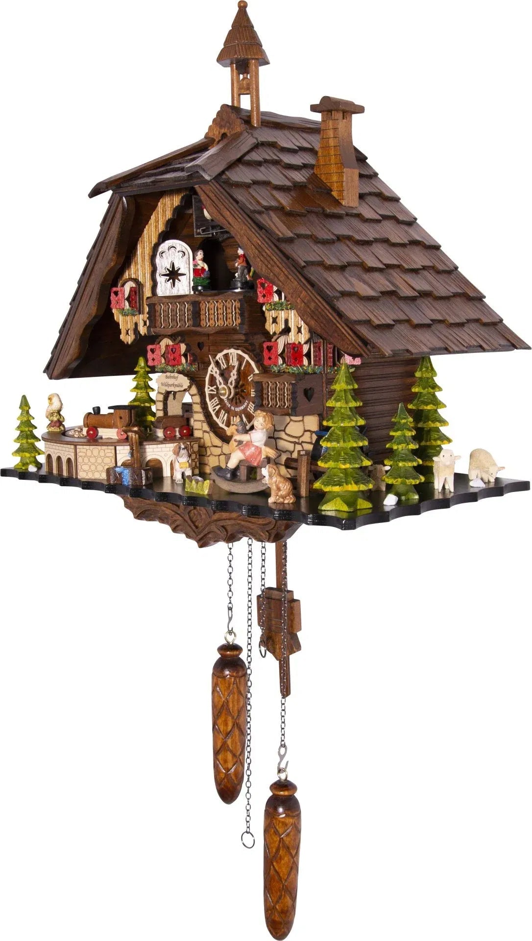 Cuckoo Clock Wildparkmühle Railway Station - Quartz Chalet 33cm - Cuckoo - Palace - stavogue