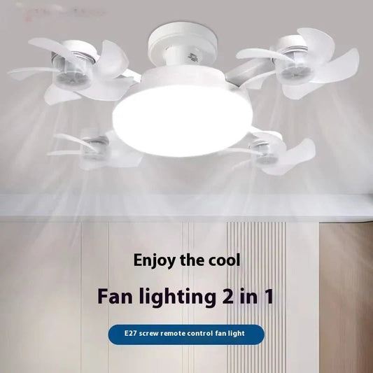 Drone Fan Integrated Light with E27 Screw Creative 3/4/5 Head Remote - Controlled - stavogue