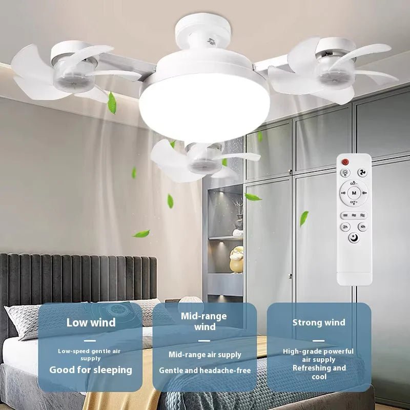 Drone Fan Integrated Light with E27 Screw Creative 3/4/5 Head Remote - Controlled - stavogue