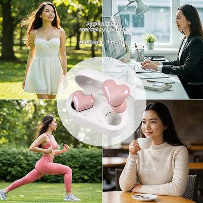 ❤️Early Valentine's Day Sale ❤️Heart Shape Wireless Noise Cancelling In - Ear Gaming Headset with LED Touch Control - stavogue