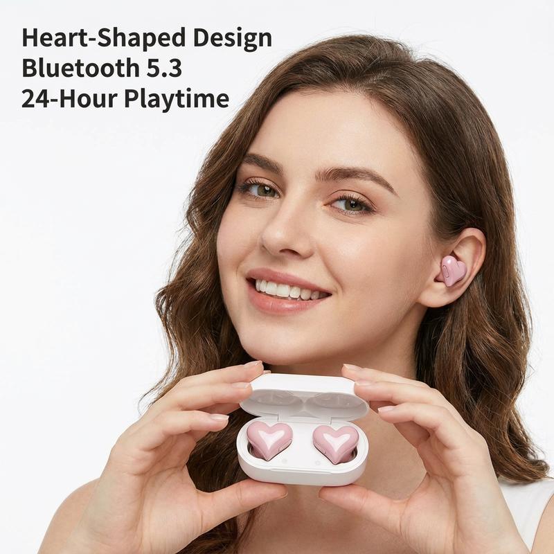 ❤️Early Valentine's Day Sale ❤️Heart Shape Wireless Noise Cancelling In - Ear Gaming Headset with LED Touch Control - stavogue