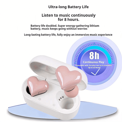 ❤️Early Valentine's Day Sale ❤️Heart Shape Wireless Noise Cancelling In - Ear Gaming Headset with LED Touch Control - stavogue