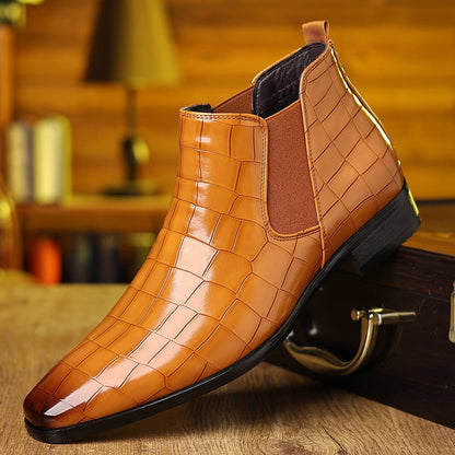 🔥Father's Day Pre - sale - 50% OFF🔥Men's Pointed Chelsea Boots, Men's Crocodile Boots - stavogue