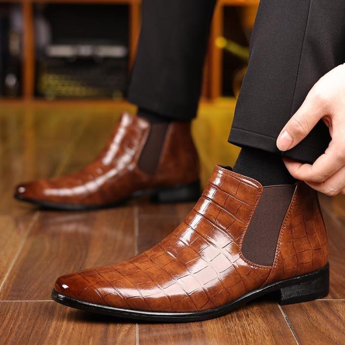 🔥Father's Day Pre - sale - 50% OFF🔥Men's Pointed Chelsea Boots, Men's Crocodile Boots - stavogue