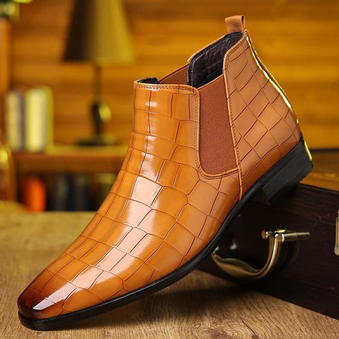 🔥Father's Day Pre - sale - 50% OFF🔥Men's Pointed Chelsea Boots, Men's Crocodile Boots - stavogue