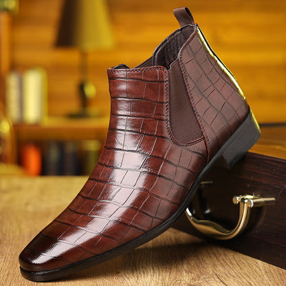 🔥Father's Day Pre - sale - 50% OFF🔥Men's Pointed Chelsea Boots, Men's Crocodile Boots - stavogue