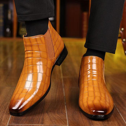 🔥Father's Day Pre - sale - 50% OFF🔥Men's Pointed Chelsea Boots, Men's Crocodile Boots - stavogue