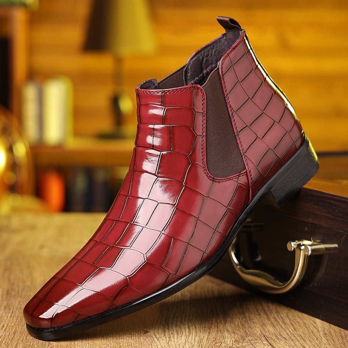 🔥Father's Day Pre - sale - 50% OFF🔥Men's Pointed Chelsea Boots, Men's Crocodile Boots - stavogue