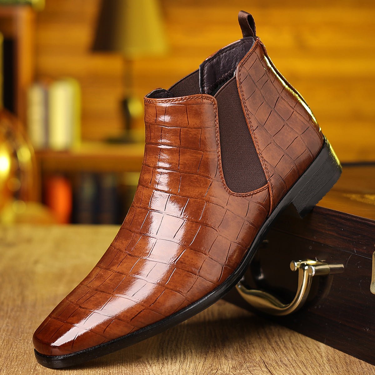 🔥Father's Day Pre - sale - 50% OFF🔥Men's Pointed Chelsea Boots, Men's Crocodile Boots - stavogue