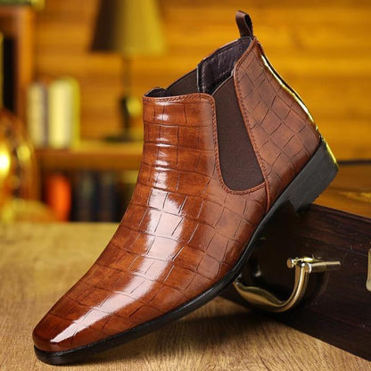 🔥Father's Day Pre - sale - 50% OFF🔥Men's Pointed Chelsea Boots, Men's Crocodile Boots - stavogue