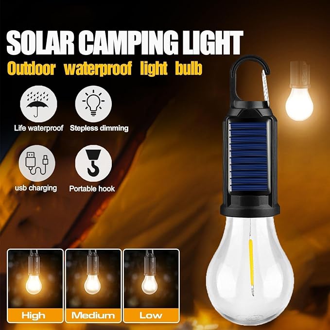 🔥Flash Sale 49% OFF💡Solar Tent Lights USB Rechargeable Led Camping Lantern - stavogue